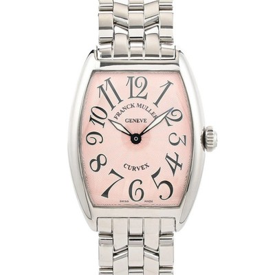 FRANCK MULLER WATCH TONNEAU CURVEX 7502QZ QUARTZ PINK STAINLESS STEEL WOMEN'S