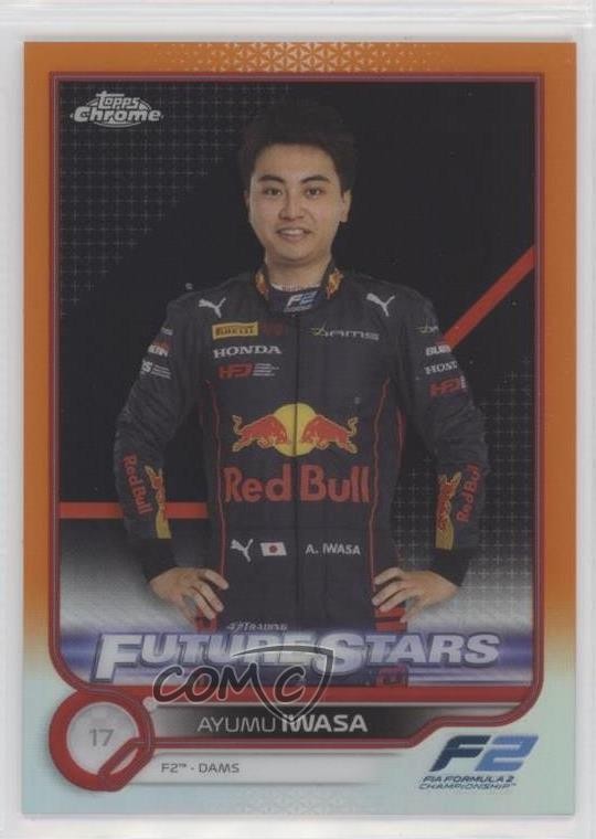 2022 Topps Chrome Formula 1 Orange & Red Refractor Ayumu Iwasa #92 0ee0