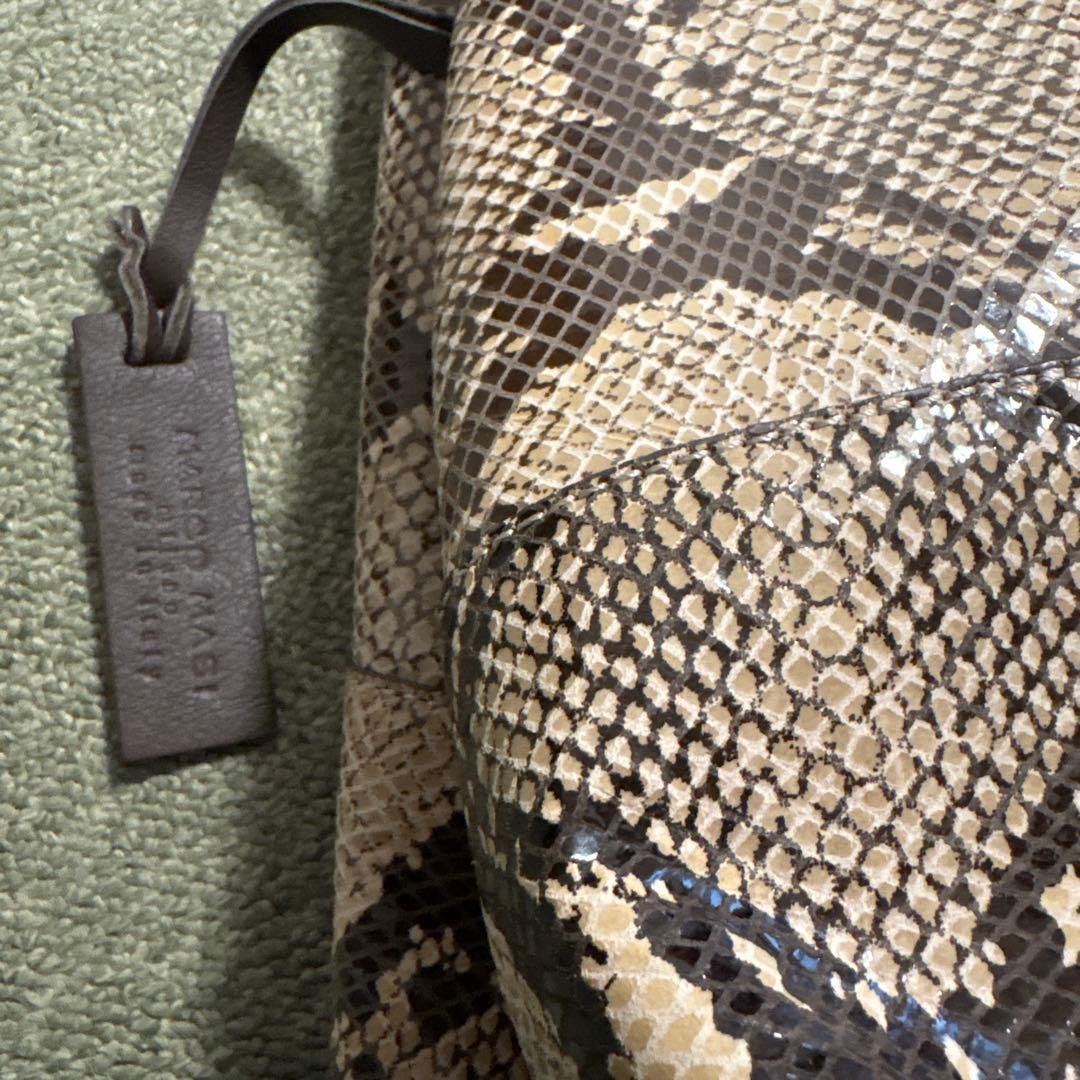 Marco Masi Python Leather Drawstring Purse, Small… - image 2