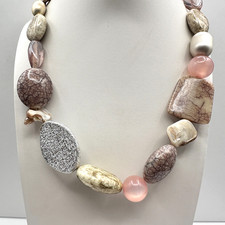 Vintage Y2K Chunky Stone Statement Necklace Boho Women's Classic Jewelry