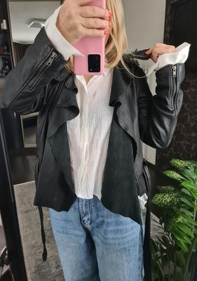 Women AllSaints jacket black leather 36 #4VD7