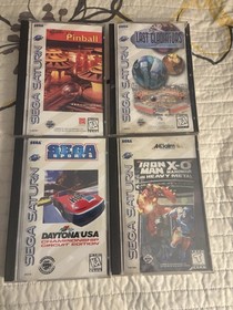 SEGA Saturn Black Console Bundle w/ 2 Controllers, Cables, Manual, 7 Games