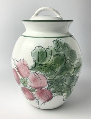 Handcrafted Original Stoneware Canister with Lid 9  Tall