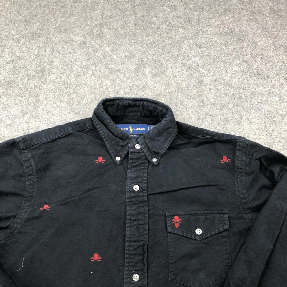 Ralph Lauren Shirt Mens Small Classic Fit Skull Crossbones Embroidered Polo - Image 4 of 4