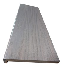 Grey Solid Oak staircase Cladding Kit Treat & Riser lip Bullnose 20x255x1000mm