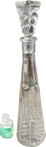 Vintage Waterford Lead Crystal Decanter L 16" x W 3-1/4" Wheat Impress Heavy