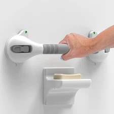 16.5inch Suction Bath Grab Bar with Indicators, Balance Assist Bathroom Showe...