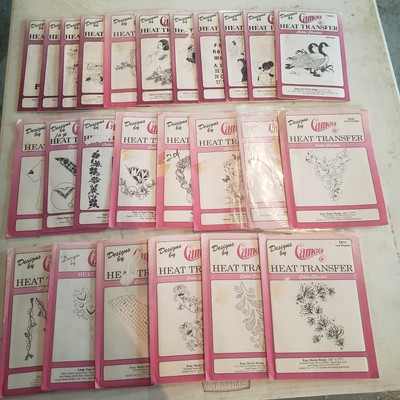 Vintage 25 Cameo Heat Transfer Hot Iron-On Transfers Mixed Variety Paint Punch