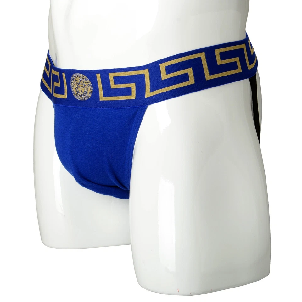 Ropa interior Versace para hombre azul y dorado elástico con correa deportiva Versace talla 8 EE. UU. 2XL IT 56 Foto 2 de 4