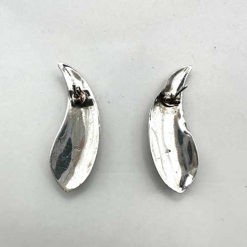 925 Sterling Silver teardrop earrings Green stone * Damaged Flaw - Picture 2 of 12