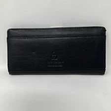 Safe Keeper Wallet Womens Black Genuine Leather Clutch Organizer Long