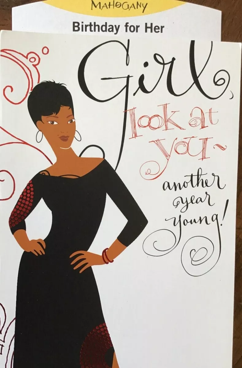 Funny Happy BIRTHDAY cards for HER African American Friend Mahogany Brand 208H