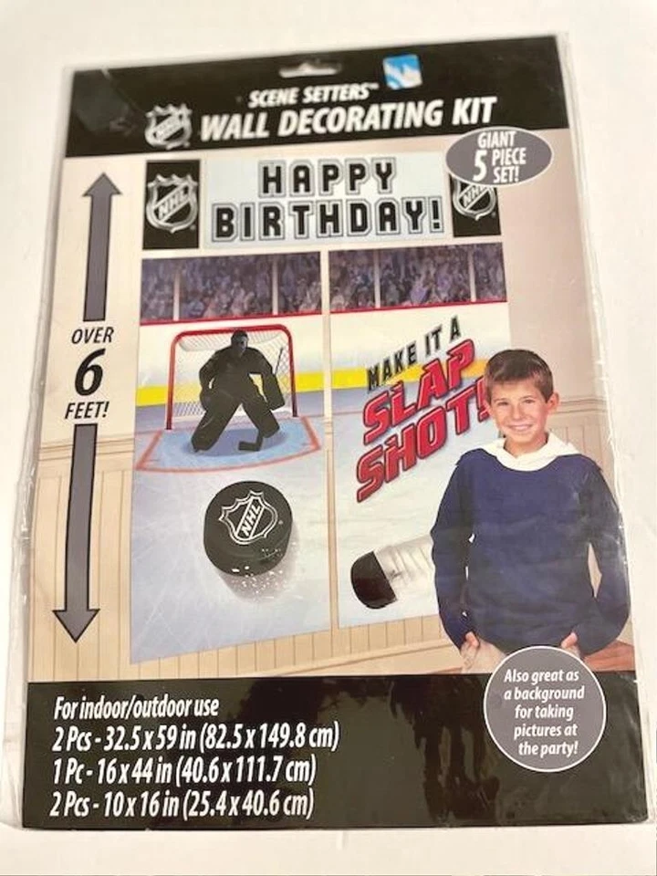 Póster de decoración de pared de fiesta de cumpleaños de la NHL Hockey Scene Setters Foto 2 de 3