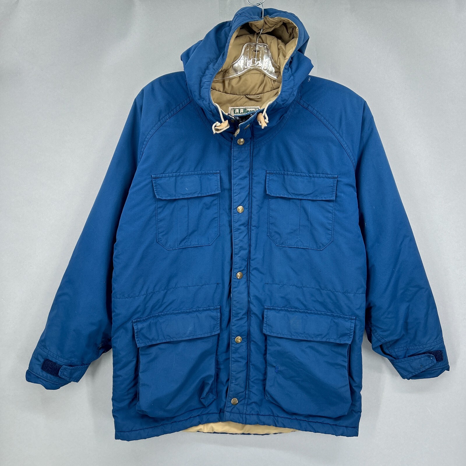 Vintage LL Bean Baxter State Parka Jacket Mens Medium Blue Full Zip