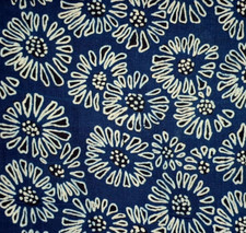 Blue Navy Block Print Fabric By the Yard Floral Indian Fabric for Sewing