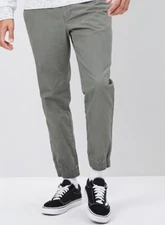 Mens Chino Joggers w/ Drawstring-Sz L