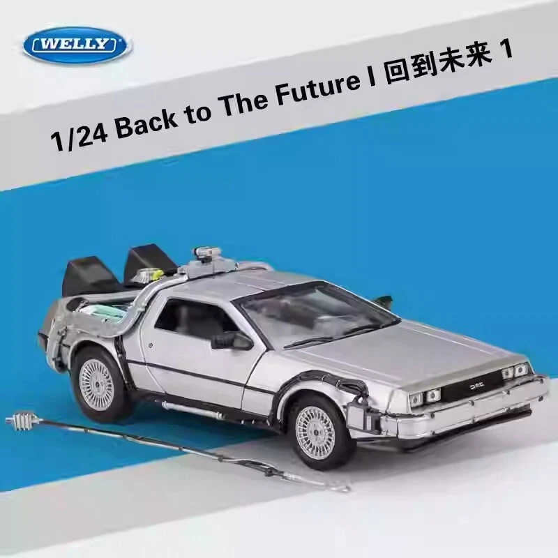 1/24 WELLY Back To The Future Time Machine Delorean DMC-12 Model Car - Image 2 of 4