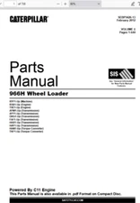 CAT Caterpillar 966H Wheel Loader RYF1-Up Parts Catalog Manual PDF USB