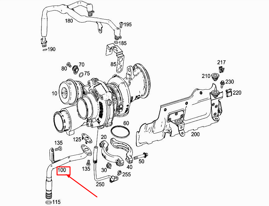 MERCEDES-BENZ E W213 Engine Oil Return Line A1770907300