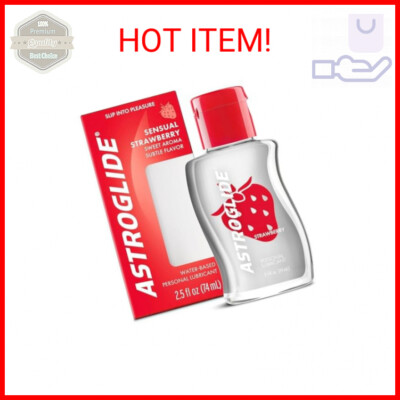 Astroglide Water Based Flavored Lube 2.5 oz Edible Strawberry Personal  Lubricant