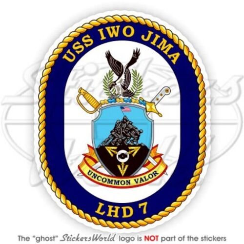 USS Iwo Jima LHD-7 Badge USA Amphibious Assault Ship US NAVY Vinyl Sticker-Decal - Picture 1 of 1