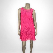 DONNA MORGAN 8 Pink Sleeveless Lace Shift Dress