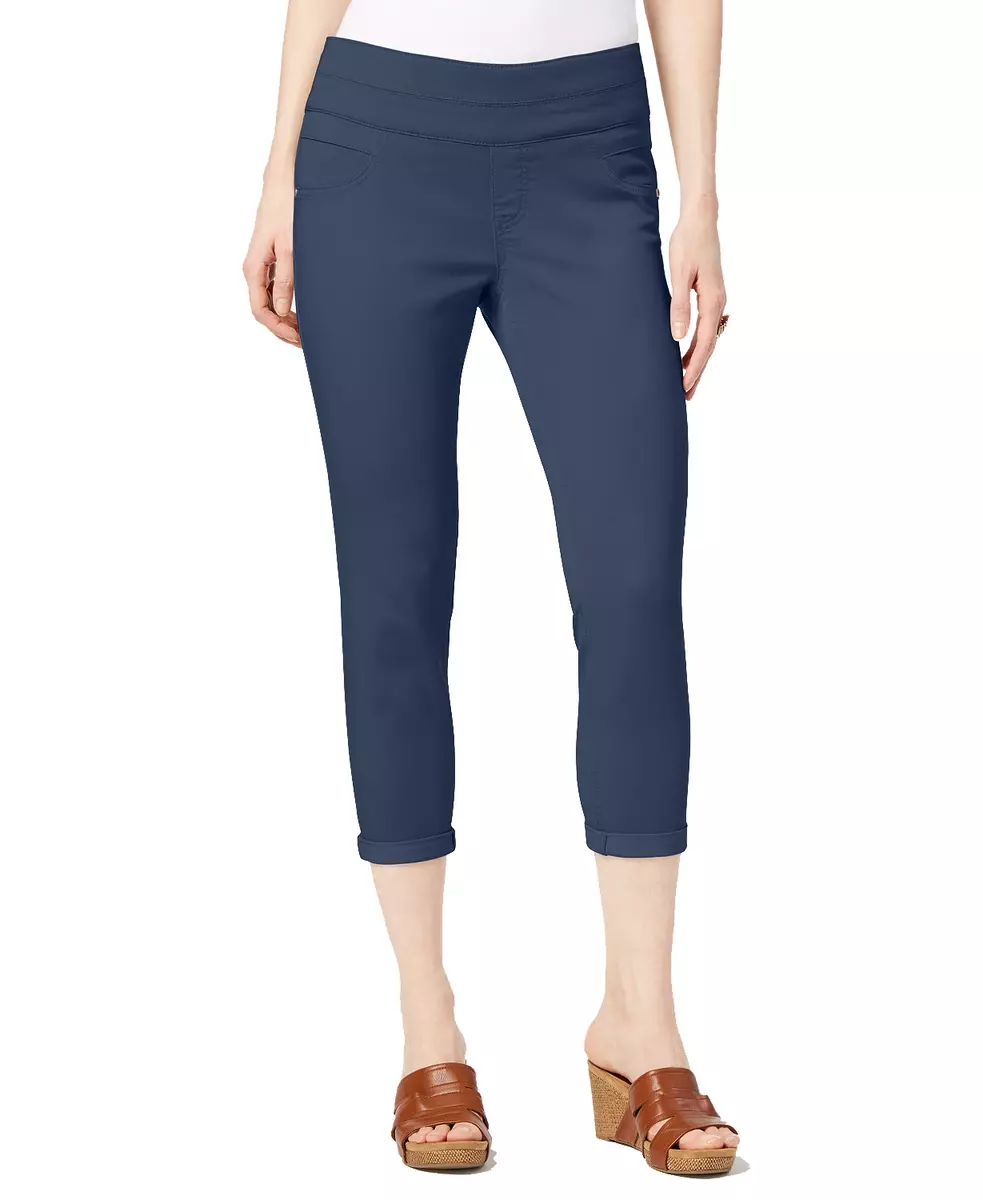 Style & Co Women's Petite Pull-On Capri Pants (14 Petite, New Uniform Blue)