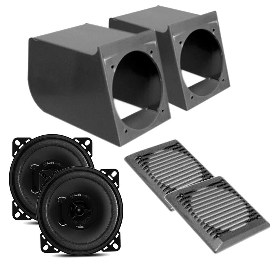 Kit Stéréo Fiat Panda 141 Box Supports Casse Altoparlanti Avec Grilles Gris