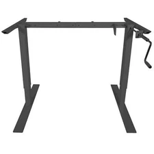 Titan Manual Hand Crank Adjustable Sit-Stand Desk Frame 50"H 63"W (Black)