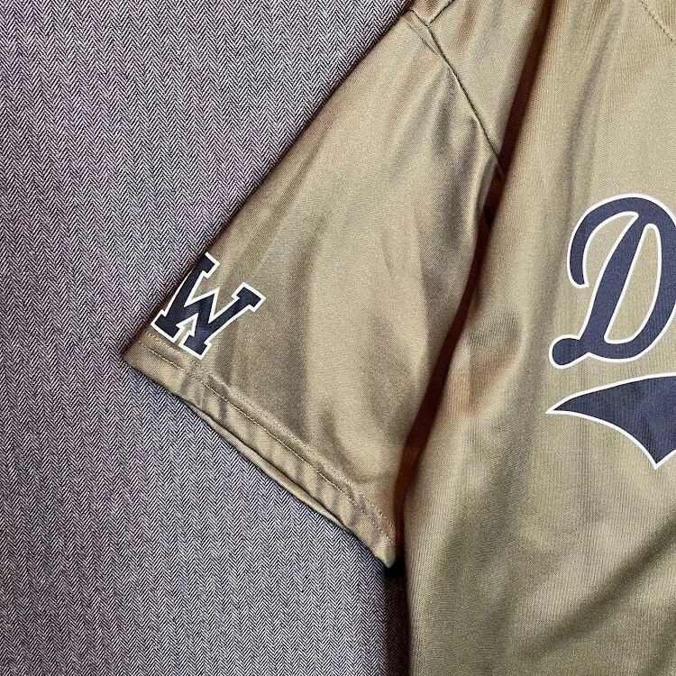 Camiseta de béisbol Alleson grande caqui verde Dallas #15 Blackwood abotonada para hombre  Foto 3 de 4