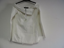 Missguided Bardot Fold Detail Blazer White Size Uk 4 Nh100 Aa 01