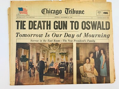 Kennedy Gun Connected to Oswald Vtg Newspaper Chicago Tribune November 24 1963