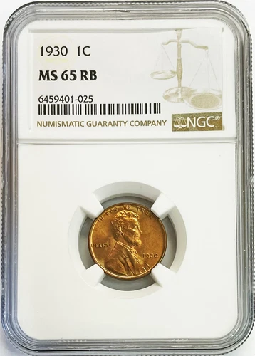 1930 US LINCOLN WHEAT CENT 1C COIN NGC MINT STATE 65 RED BROWN