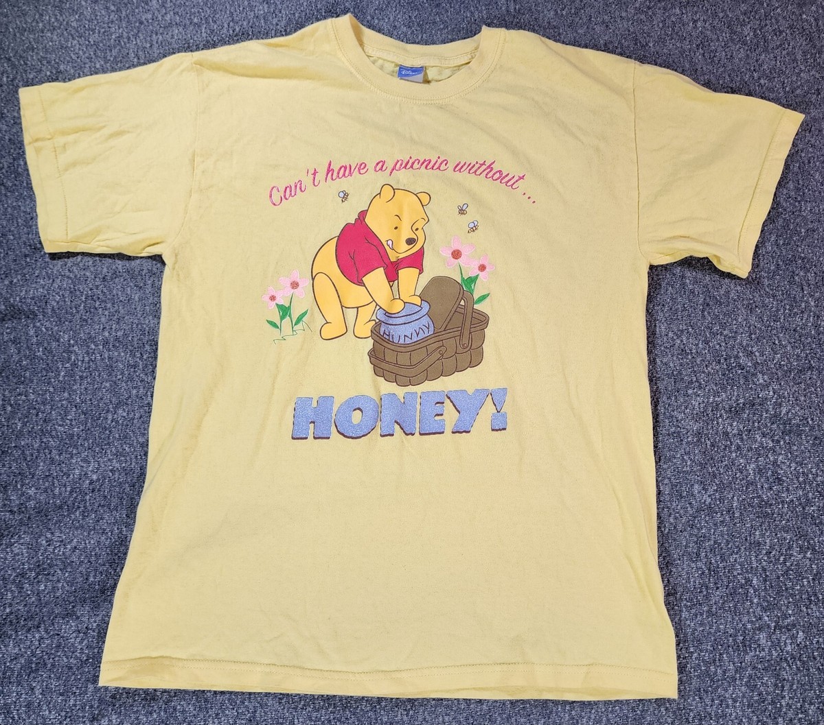 Winnie The Pooh Shirt Men's Large Short Sleeve Cotton Graphic