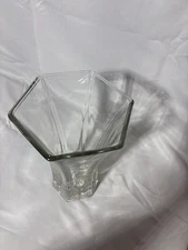 Vintage Glass Vase Hoosier 4041 Hexagon Clear Vase 10 1/4" Tall 6" Diameter