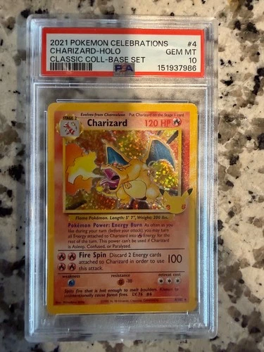 Charizard 4/102 Celebrations: PSA 10 Classic Collection Holo
