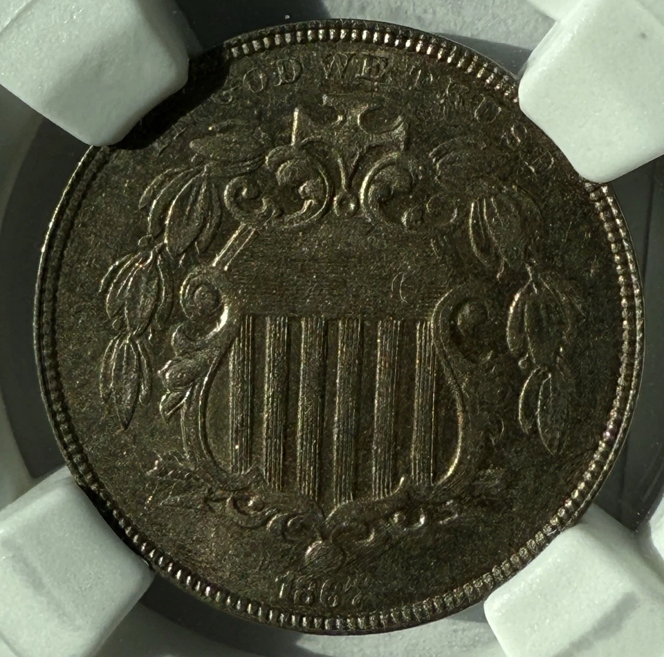 1867 Shield Nickel No Rays- NGC MS 61 - Free Shipping - Image 2 of 4