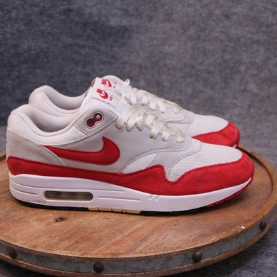 Nike Air Max 1 OG Anniversary Red White 2017 Mens Size 11.5 US Sneakers Shoes