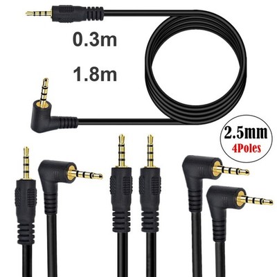 2.5mm Male to 2.5mm Male 4 Pole TRRS Stereo Aux Micphone Headset Headphone Cable