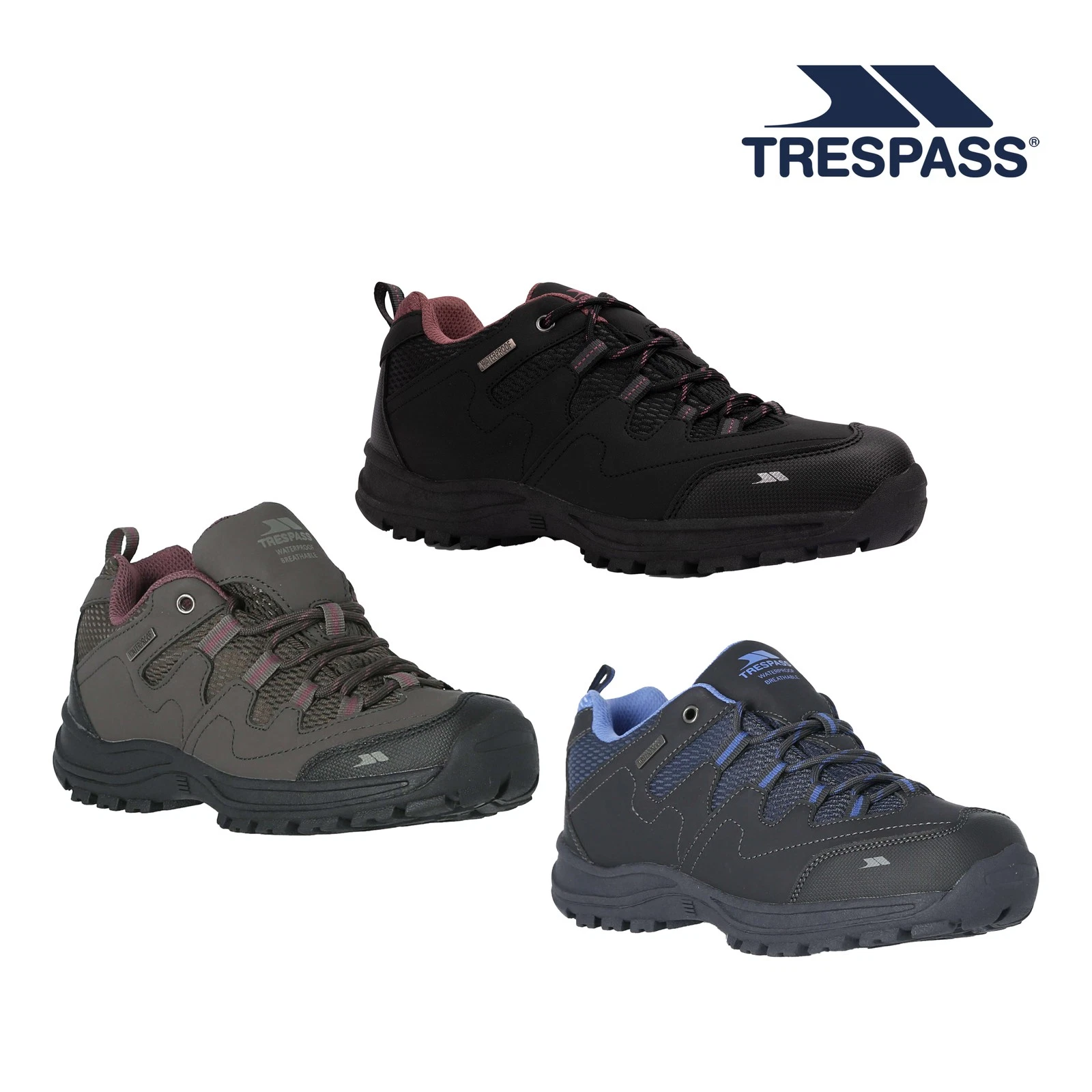Trespass Womens Walking Boots Low Cut Waterproof Hiking Trekking Mitzi