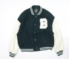 Womens UK Size 12 Primark Green Varsity Jacket