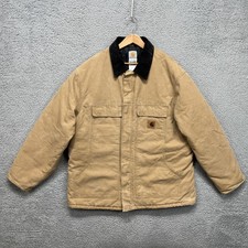 Vintage Carhartt C26 Jacket Mens XL Brown Duck Canvas Arctic Coat Quilt Lined