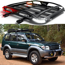 Roof Rack Cargo Basket Cross Bars Wled Light For Toyota Land Cruiser Prado J90