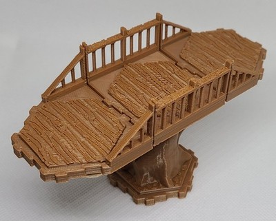 1 (3 Tile) 3d Printed  Bridge & 1 Pillar For Heroscape Bridge Like Wood. 