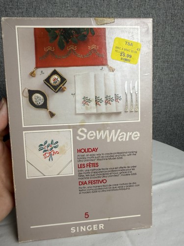 Vintage 1984 SINGER SewWare Holiday Christmas # 5 Embroidery Cartridge For 6268