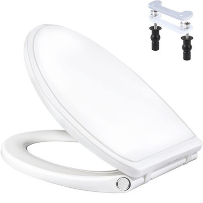 Universal Toilet Seat Elongated with Soft Close Cover, Oval Toilet Seat with ...