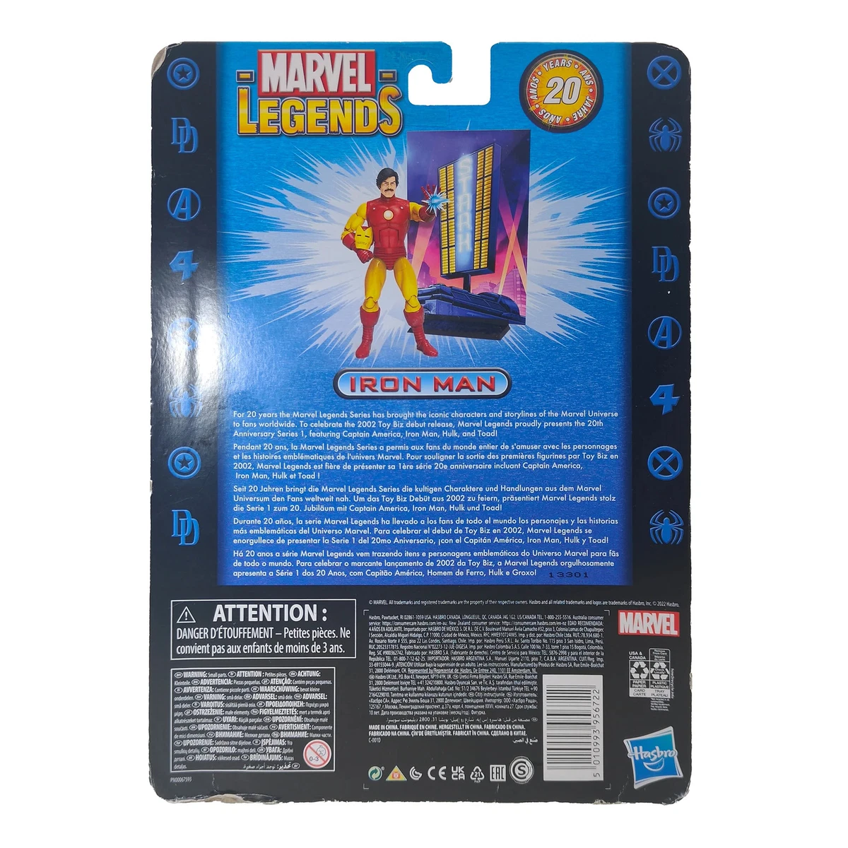 Figura de acción Hasbro Marvel Legends Iron Man 20th Anniversary Series 1