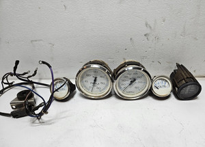 4 Faria Boat Gauges Speedometer Tachometer Fuel Voltage White with blue accents