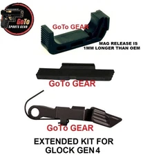 Extended Slide Stop Release Slide Lock Lever and Mag Release For Glock Gen 4