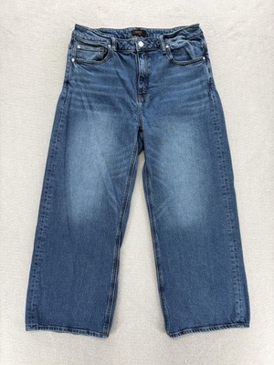 Quince Bella Relaxed Straight Jeans Womens 32 High Rise Stretch Organic Denim